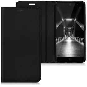   Капак за Wileyfox Swift 2, Еко кожа, Черен, 41643.01