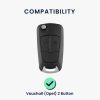 Капак за автомобилен ключ за Opel / Vauxhall - 2 бутона, kwmobile, силикон, черен / бял, 42377.01