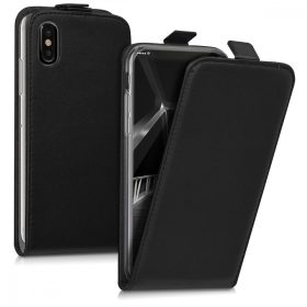   Калъф за Apple iPhone X / iPhone XS, Екологична кожа, Черен, 42514.01