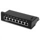Patch Panel Cat6 с 8 RJ45 порта и лента за управление на кабела, Kwmobile, черен, пластмаса, 42950
