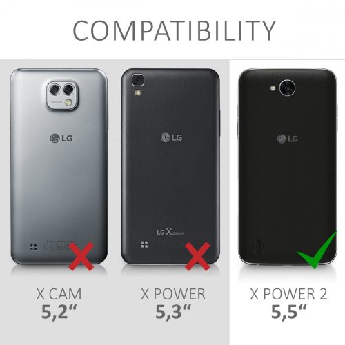 Калъф за LG X Power 2, Екологична кожа, Черен, 43091.01