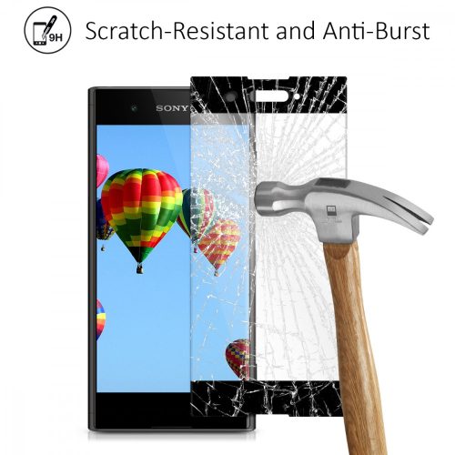 Защитно фолио за Sony Xperia XA1 Plus, калибър, Предно, Черно, 43151.01