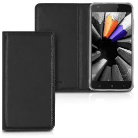   Капак за Blackview A7 Pro, Еко кожа, Черен, 43717.01