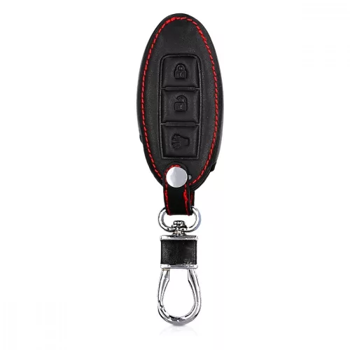 Калъф за автомобилен ключ за Nissan - 3 бутона, еко кожа, черен, 43813.01