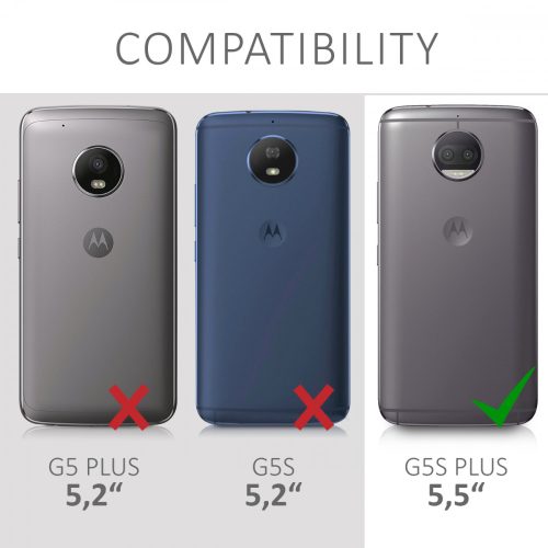 Калъф за Motorola Moto G5S Plus, естествена кожа, черен, 42827.01