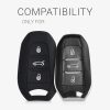 Калъф за автомобилен ключ за Peugeot / Citroen - 3 бутона - Keyless Go, силикон, черен, 44154.01