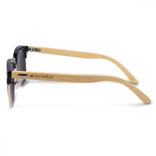 Ретро унисекс слънчеви очила Navaris, UV400, бамбук, лилаво, 44351.01.22