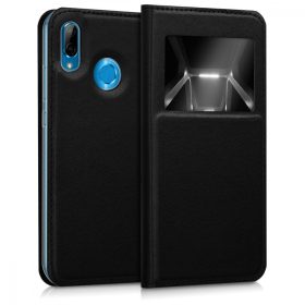   Капак за Huawei P20 Lite, Екологична кожа, Черен, 44361.01