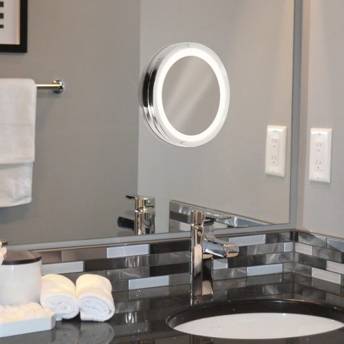 Козметично огледало с вендузи, LED осветление, 5x увеличение, 44599.35