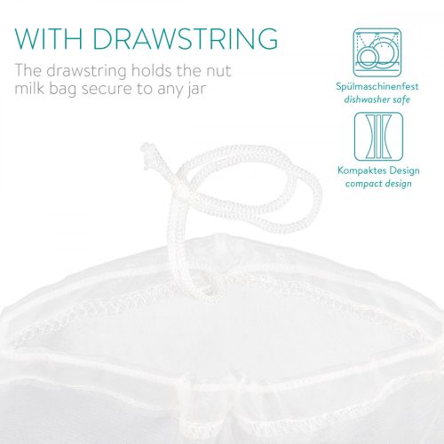 Торба за био бадемово мляко Navaris, за многократна употреба, 20 x 30 см, 44348.01