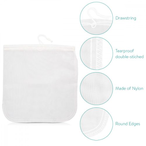 Органична торбичка за бадемово мляко Navaris, за многократна употреба, 30 x 30 см, 44348.03