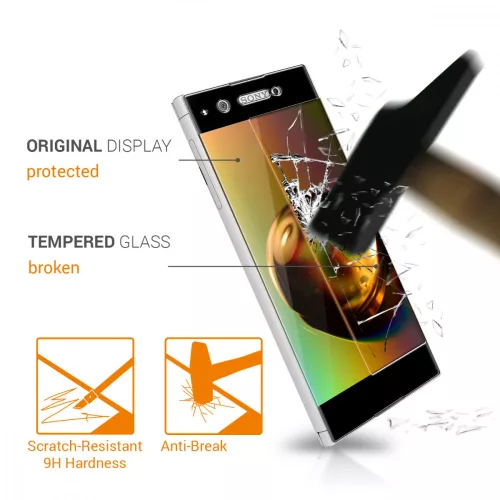 Защитно фолио за Sony Xperia XA1 Ultra, kwmobile, Предно, Черно, 44755.01