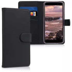   Калъф за Wiko Lenny 5, Екологична кожа, Черен, 44844.01
