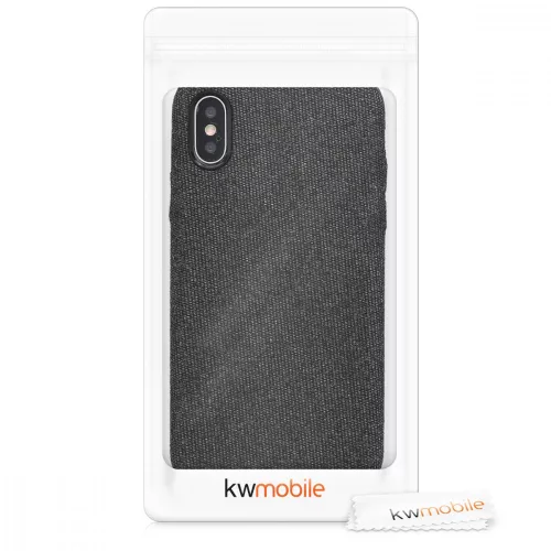 Калъф за Apple iPhone X / iPhone XS, текстилен, черен, 43479.01