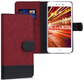   Калъф за Huawei P9 Lite (2017), Текстил, Червен, 40893.04