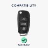 Капак за автомобилен ключ за Audi - 3 бутона, силикон, черен, 42978.03