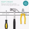 Set 4 suporturi magnetice unelte Navaris, 30.5 cm, 13.6 kg, pentru garaj si atelier, negru, otel