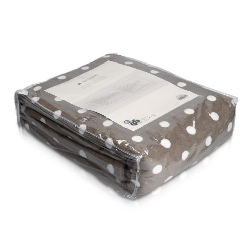 Patura electrica Navaris, 180x130 cm, model puncte, material moale, gri/gri inchis, poliester