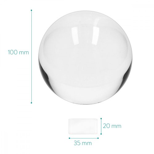 Спортен стъклен глобус Navaris за снимки/декорация, 100 мм, 45357.26