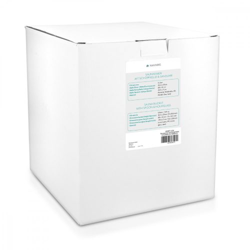 Комплект за суха сауна от бор Navaris, кофа 5 л, пясъчен часовник, лъжица, 45467.2.24