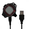 USB кабел за зареждане за Garmin Forerunner 10/Forerunner 15, Kwmobile, черен, пластмаса, 45561.01