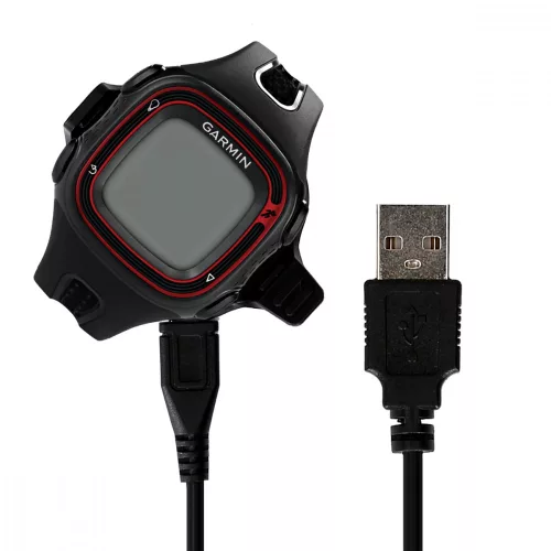 USB кабел за зареждане за Garmin Forerunner 10/Forerunner 15, Kwmobile, черен, пластмаса, 45561.01