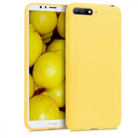   Кейс за Huawei Y6 (2018), Силиконов, Жълт, 44878.49