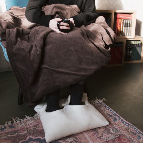 Електрическа възглавница 2в1 с отопление за крака, гръб, врат, кремава, 45831.01