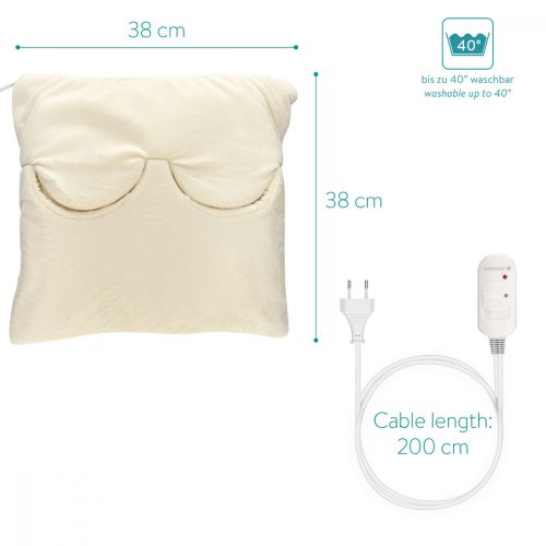Електрическа възглавница 2в1 с отопление за крака, гръб, врат, кремава, 45831.01