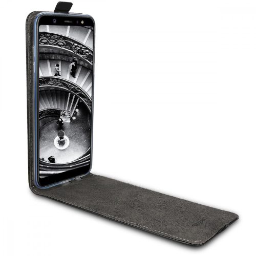 Калъф за Samsung Galaxy A6 (2018), еко кожа, черен, 45881.01