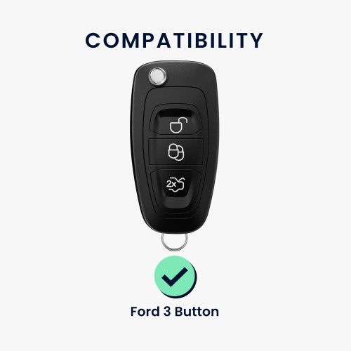 Капак за автомобилен ключ за Ford - 3 бутона, силикон, черен, 46012.01
