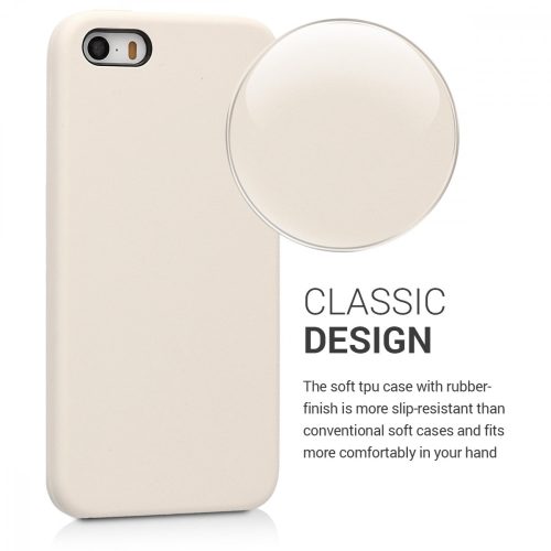 Калъф за Apple iPhone 5 / iPhone 5s / iPhone SE, Силиконов, Крем, 42766.16