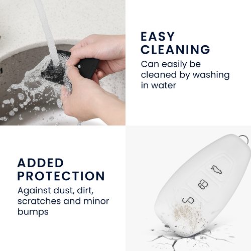 Капак за автомобилен ключ за Ford - 3 бутона - Keyless Go, силикон, бял, 44708.04