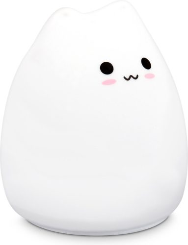 Силиконова LED нощна лампа - XS Cat, Navaris, бяла, 46060.01