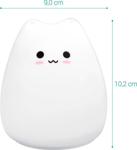 Силиконова LED нощна лампа - XS Cat, Navaris, бяла, 46060.01
