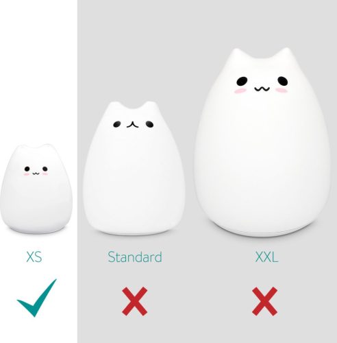 Силиконова LED нощна лампа - XS Cat, Navaris, бяла, 46060.01