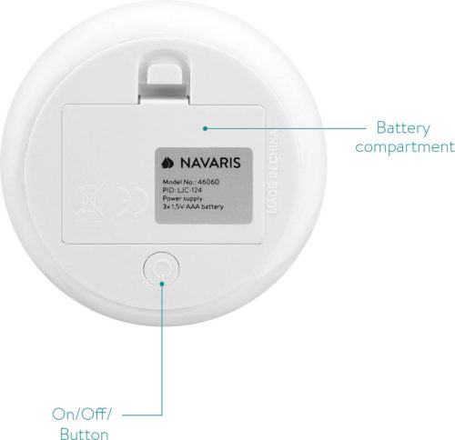 Силиконова LED нощна лампа - XS Cat, Navaris, бяла, 46060.01