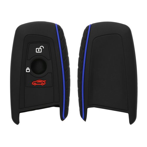 Капак за автомобилен ключ за BMW - 3 бутона - Keyless Go, силикон, черен, 46209.04