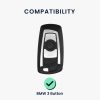 Капак за автомобилен ключ за BMW - 3 бутона - Keyless Go, силикон, черен, 46209.04