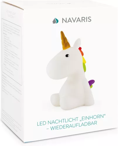 Нощна лампа Unicorn, акумулаторна, Navaris, бяла, 46219.02