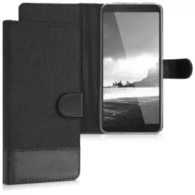   Калъф за Alcatel 3C, текстилен, черен, 44470.73