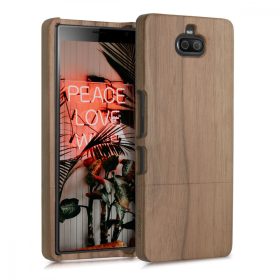   Кейс за Sony Xperia 10 Plus, дърво, кафяв, 46618.18