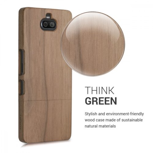 Кейс за Sony Xperia 10 Plus, дърво, кафяв, 46618.18