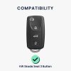 Капак за автомобилен ключ за VW / Skoda / Seat - 3 бутона, силикон, черен, 46965.01