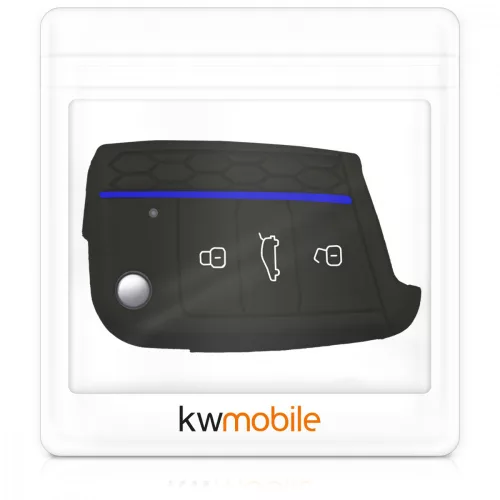 Капак за автомобилен ключ за VW - 3 бутона, силикон, черен, 46967.04