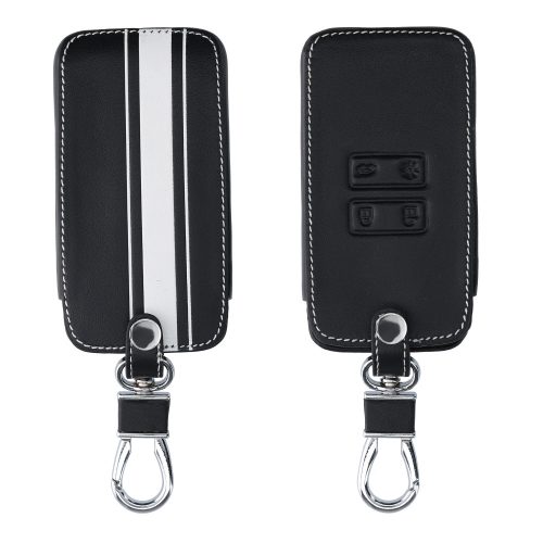Капак за автомобилен ключ за Renault / Dacia - 4 бутона - Keyless Go, Еко кожа, Черен, 44637.11