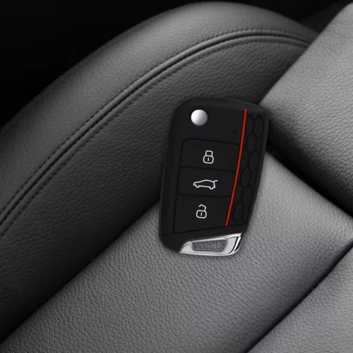 Капак за автомобилен ключ за VW - 3 бутона, силикон, черен, 42888.25