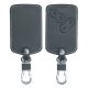 Калъф за автомобилен ключ за Renault / Dacia - 4 бутона - Keyless Go, екологична кожа, сив, 45656.73