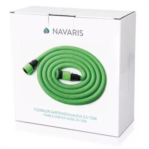 Navaris 7,5 м разтегателен градински маркуч, двойна латексова тръба, пистолет за пръскане със 7 шарки 47274.1