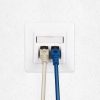 Комплект от 4 RJ45 10G двойни мрежови контакта с 8 щепсела CAT 6A, Kwmobile, бял, метал, 45360.03